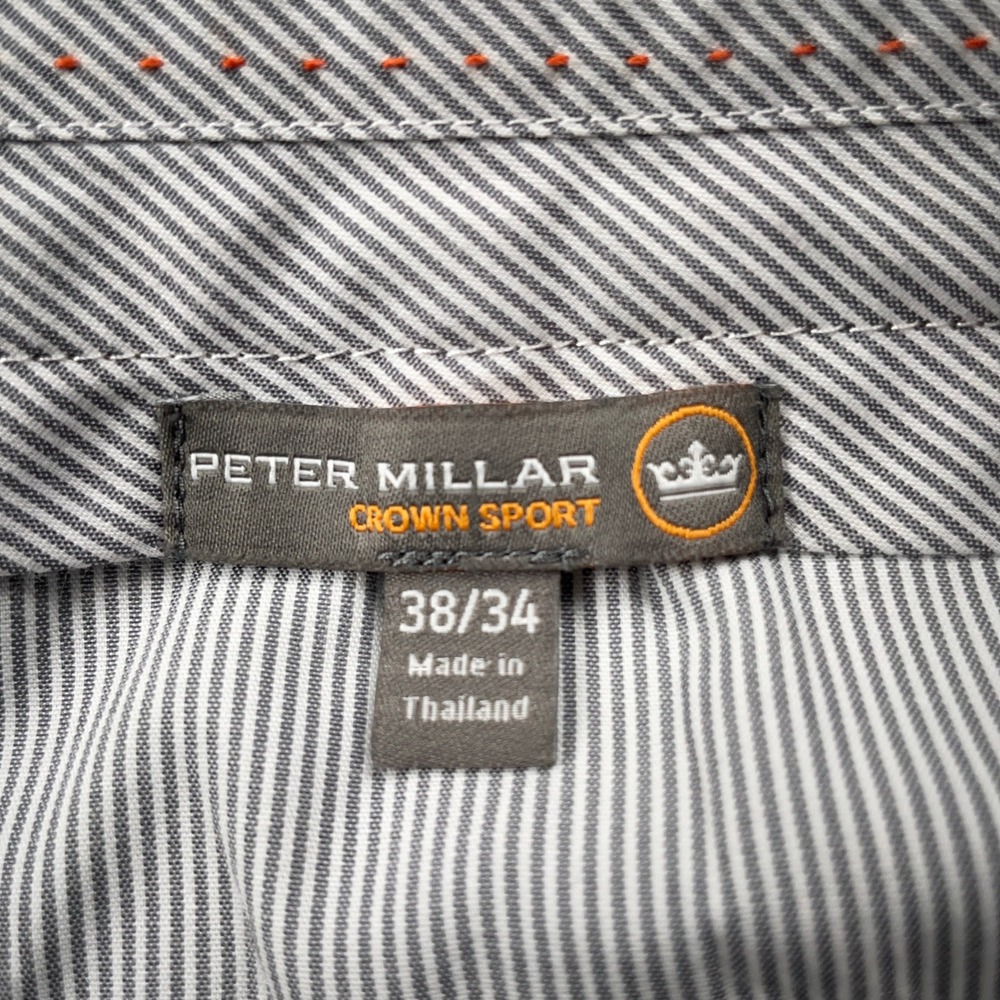 Peter Millar Pants Mens 38x34 Gray Crown Sport Performance Golf Chino Trousers - Picture 7 of 10